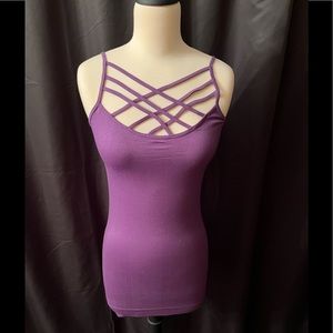 Zenana Criss Cross Front Cami Tank